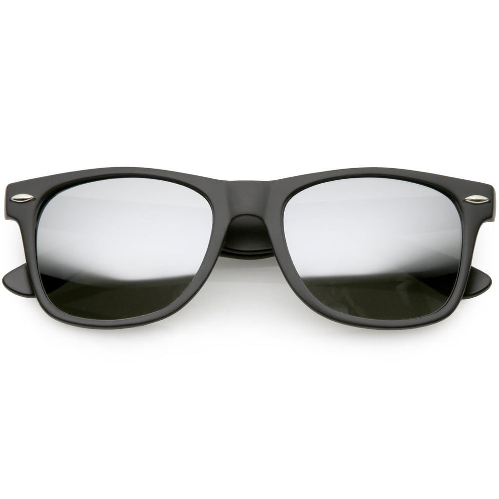 Large Classic Horned Rim Mirrored Lens Sunglasses C769