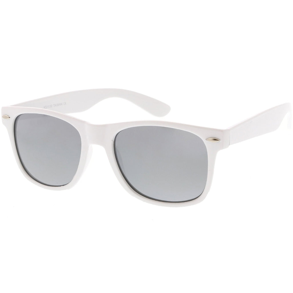 Large Classic Horned Rim Mirrored Lens Sunglasses C769