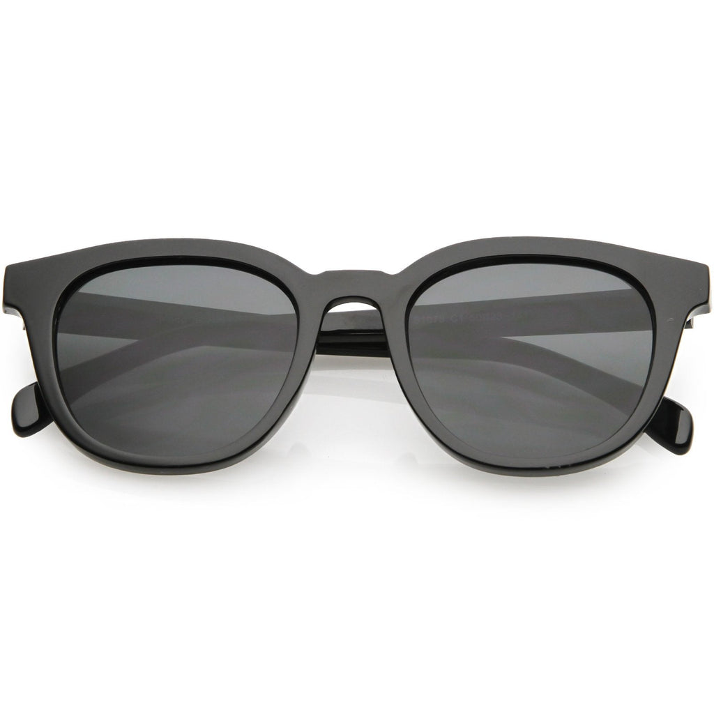 Retro Modern Horned Rim Flat Lens Dapper Sunglasses C835