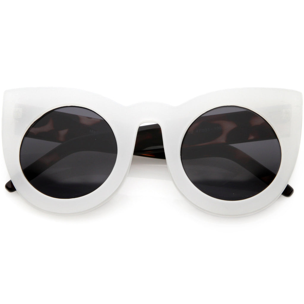 Designer Oversize Round Circle Pointed Cat Eye Sunglasses