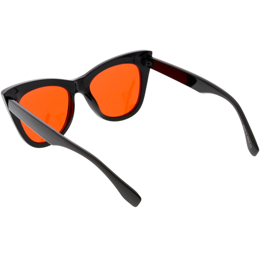 Women's Oversize Wide High Tip Rivets Cat Eye Sunglasses C851