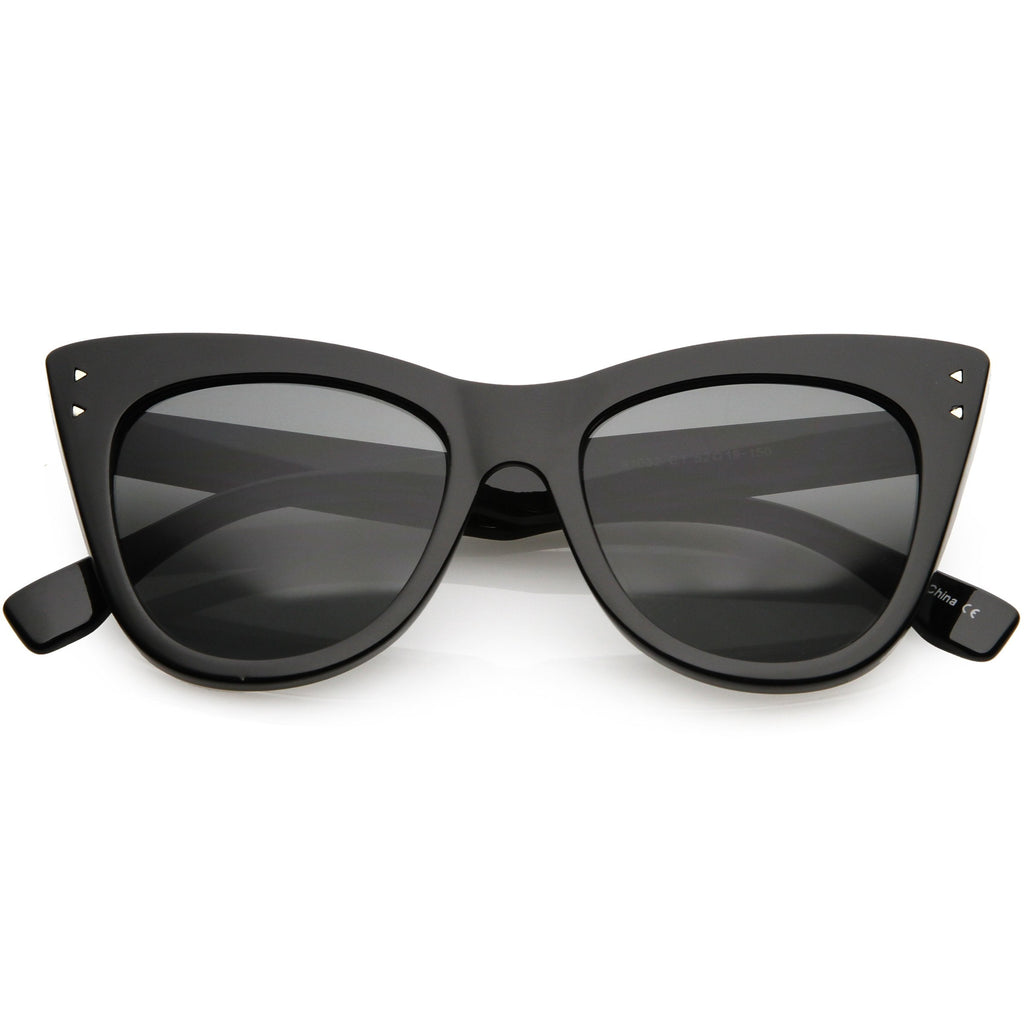 Women's Oversize Wide High Tip Rivets Cat Eye Sunglasses C851