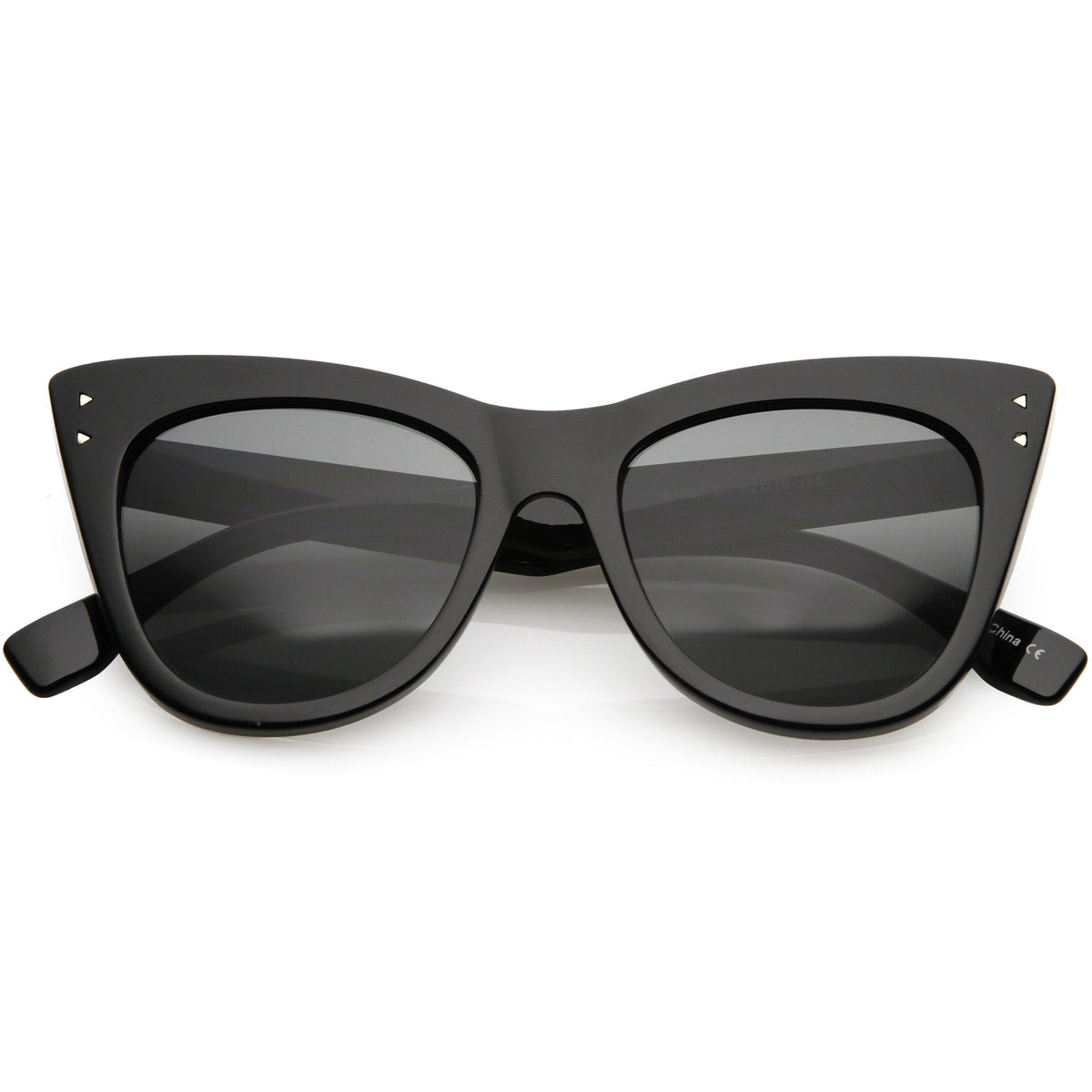 Women's Oversize Wide High Tip Rivets Cat Eye Sunglasses C851