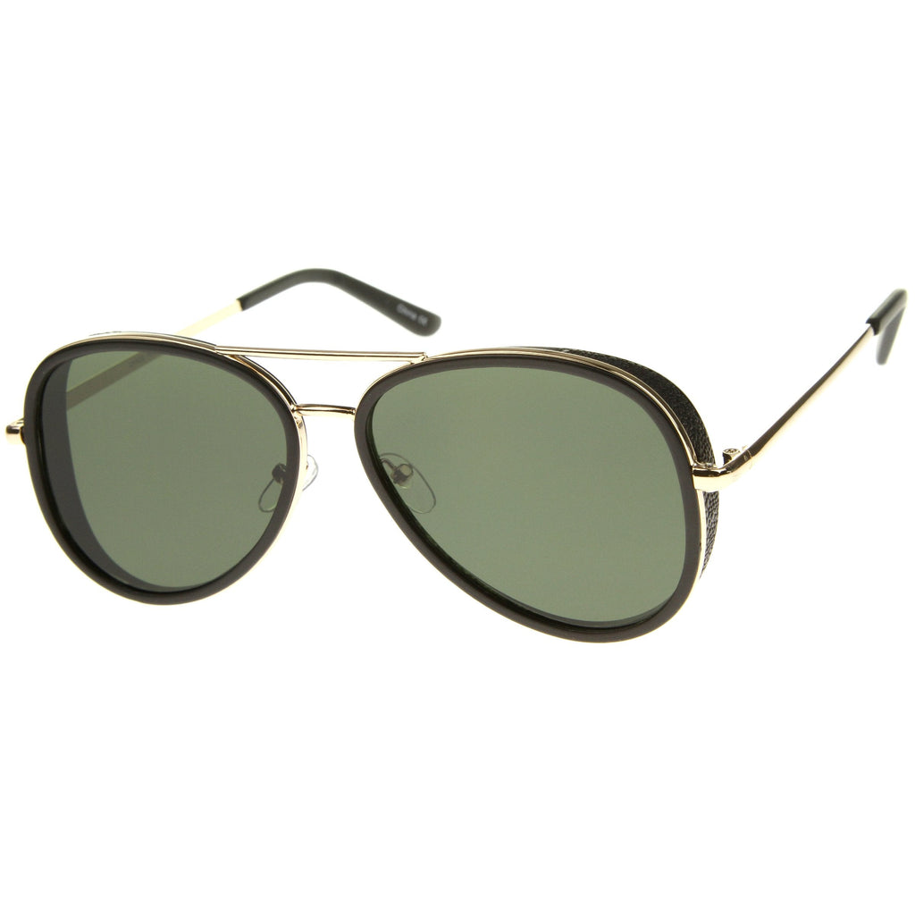 European Retro Two Tone Flat Lens Aviator Sunglasses A234