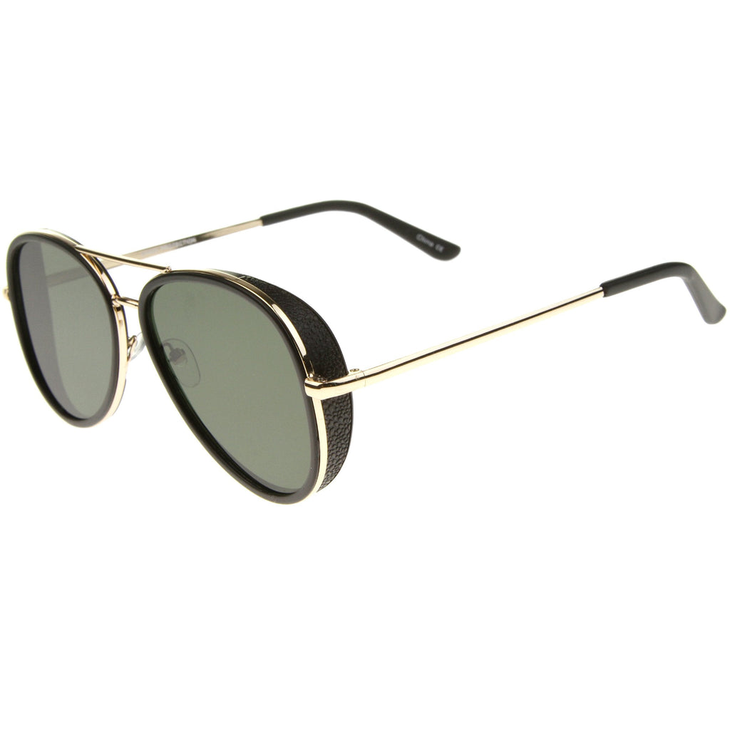 European Retro Two Tone Flat Lens Aviator Sunglasses A234