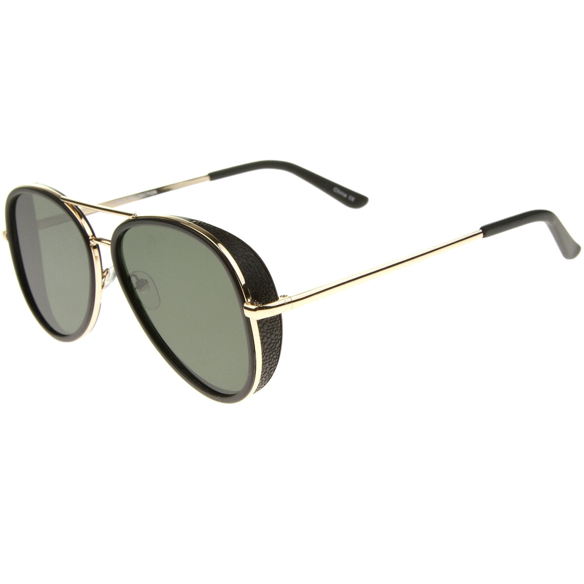 European Retro Two Tone Flat Lens Aviator Sunglasses A234