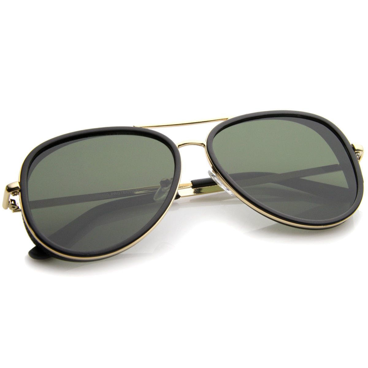 European Retro Two Tone Flat Lens Aviator Sunglasses A234