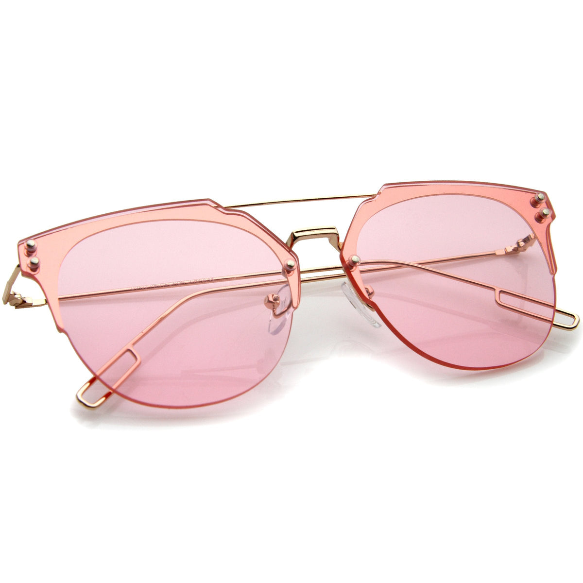 Modern Ultra Slim Rimless Pantos Flat Lens Sunglasses A393