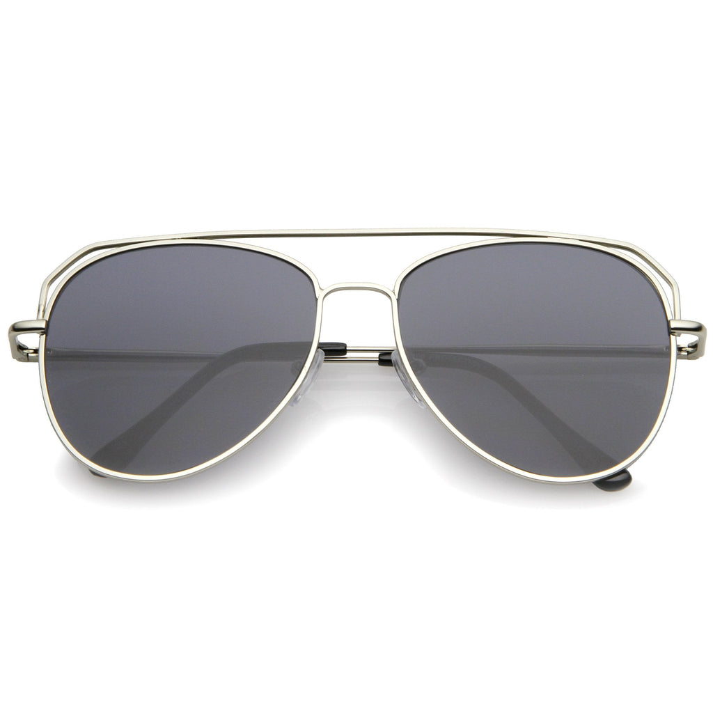 Retro Modern Geometric Flat Top Metal Aviator Sunglasses A771