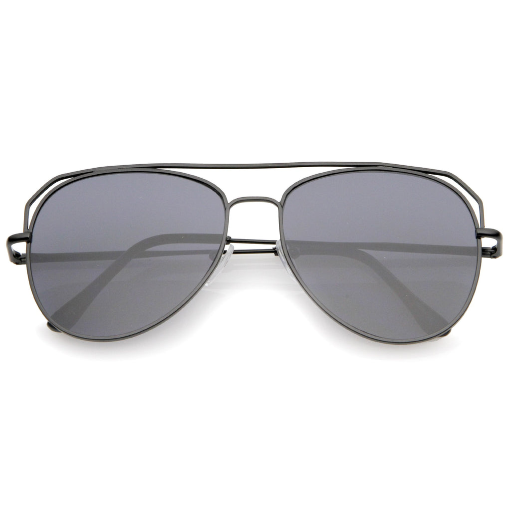 Retro Modern Geometric Flat Top Metal Aviator Sunglasses A771