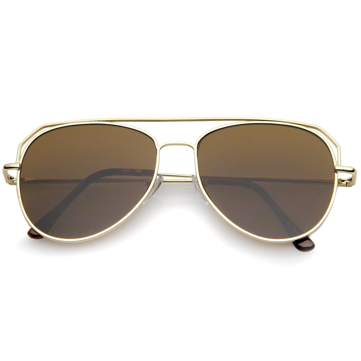 Retro Modern Geometric Flat Top Metal Aviator Sunglasses A771