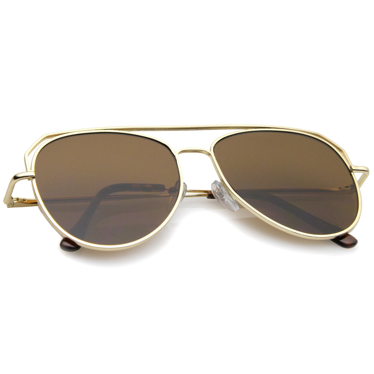 Retro Modern Geometric Flat Top Metal Aviator Sunglasses A771