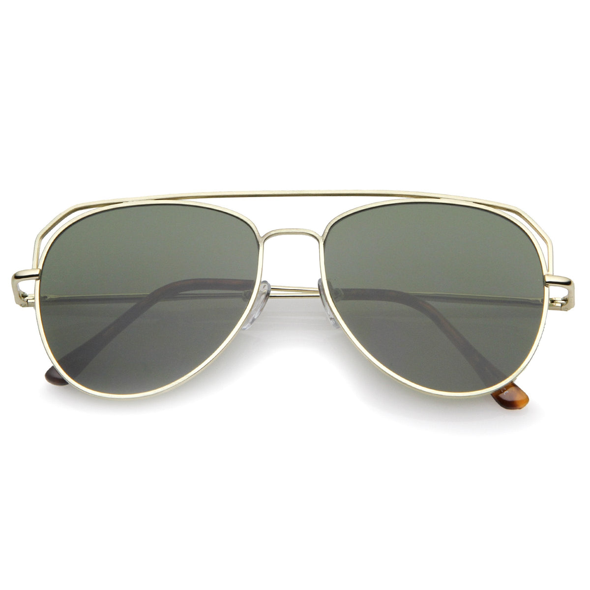 Retro Modern Geometric Flat Top Metal Aviator Sunglasses A771