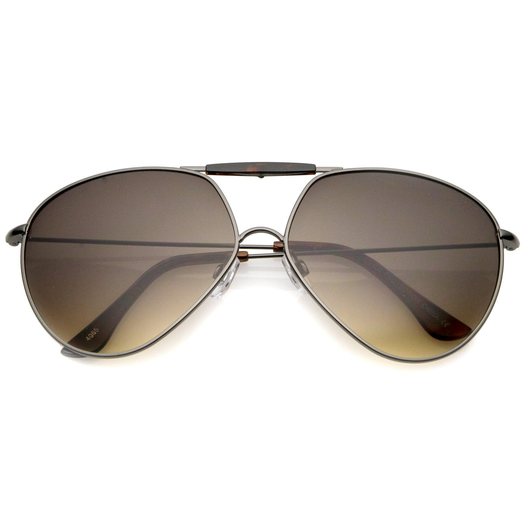 Modern Oversize Geometric Tear Drop Metal Aviator Sunglasses A734