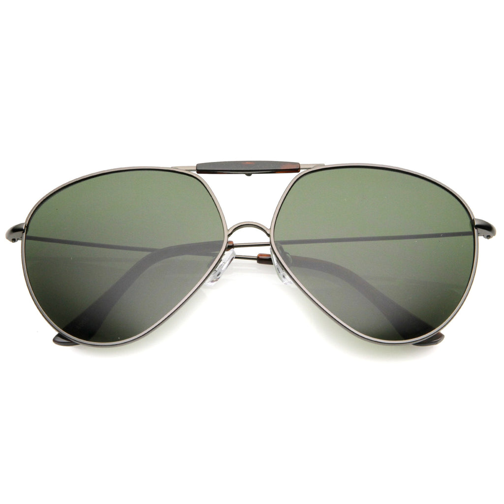 Modern Oversize Geometric Tear Drop Metal Aviator Sunglasses A734