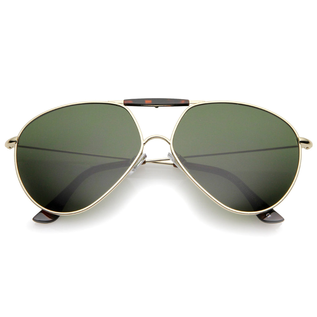 Modern Oversize Geometric Tear Drop Metal Aviator Sunglasses A734