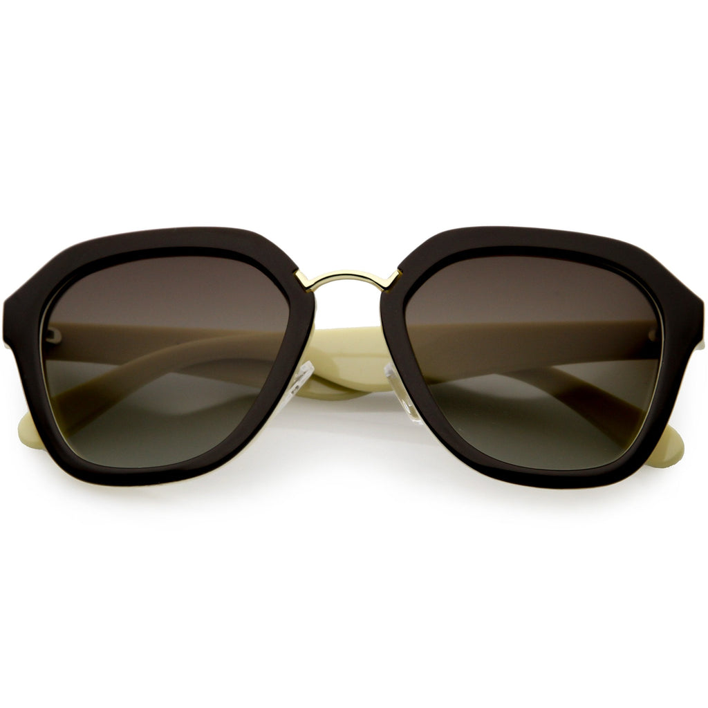 Women's Oversize Designer Geometric Polarized Lens Sunglasses C895
