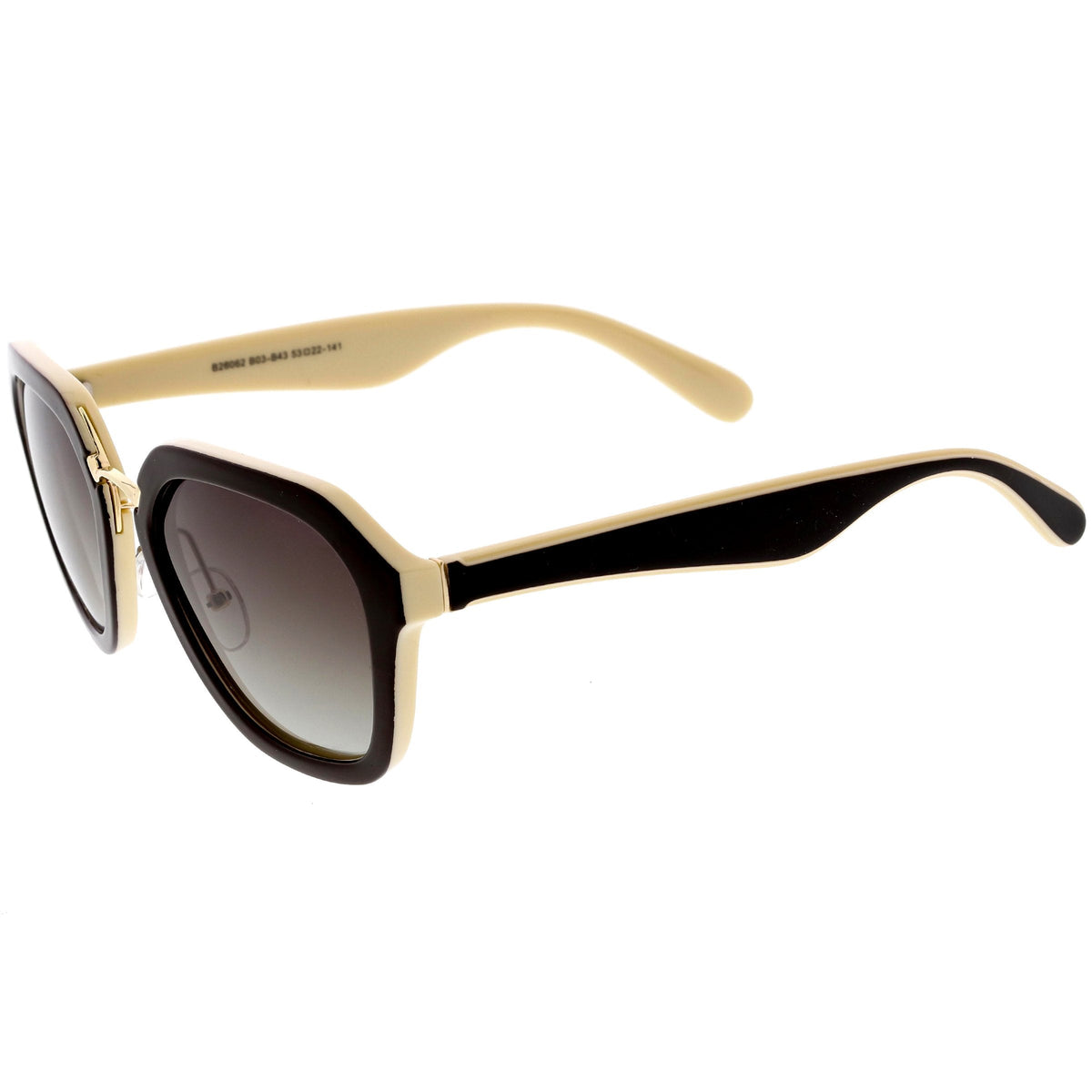 Women's Oversize Designer Geometric Polarized Lens Sunglasses C895