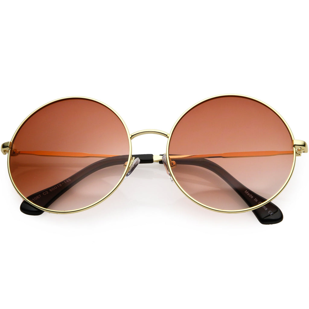 Retro Oversize Color Tone Disco Round Metal Sunglasses C848