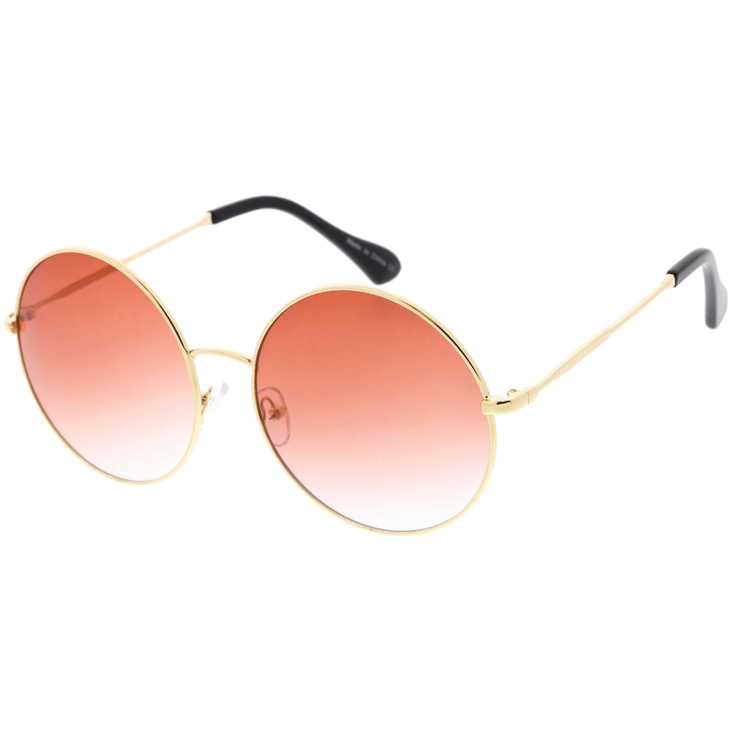 Retro Oversize Color Tone Disco Round Metal Sunglasses C848