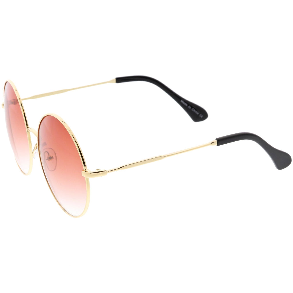 Retro Oversize Color Tone Disco Round Metal Sunglasses C848
