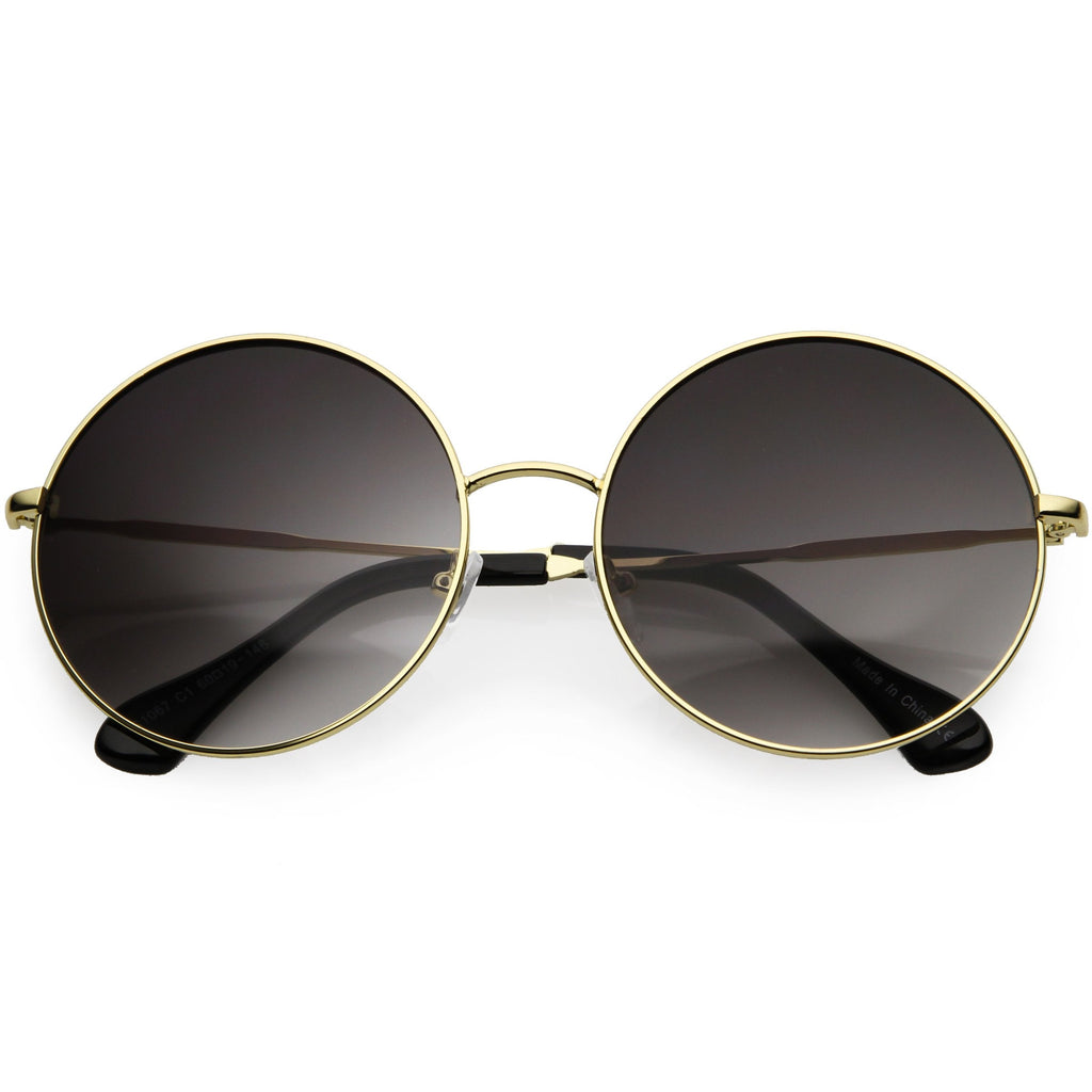 Retro Oversize Color Tone Disco Round Metal Sunglasses C848