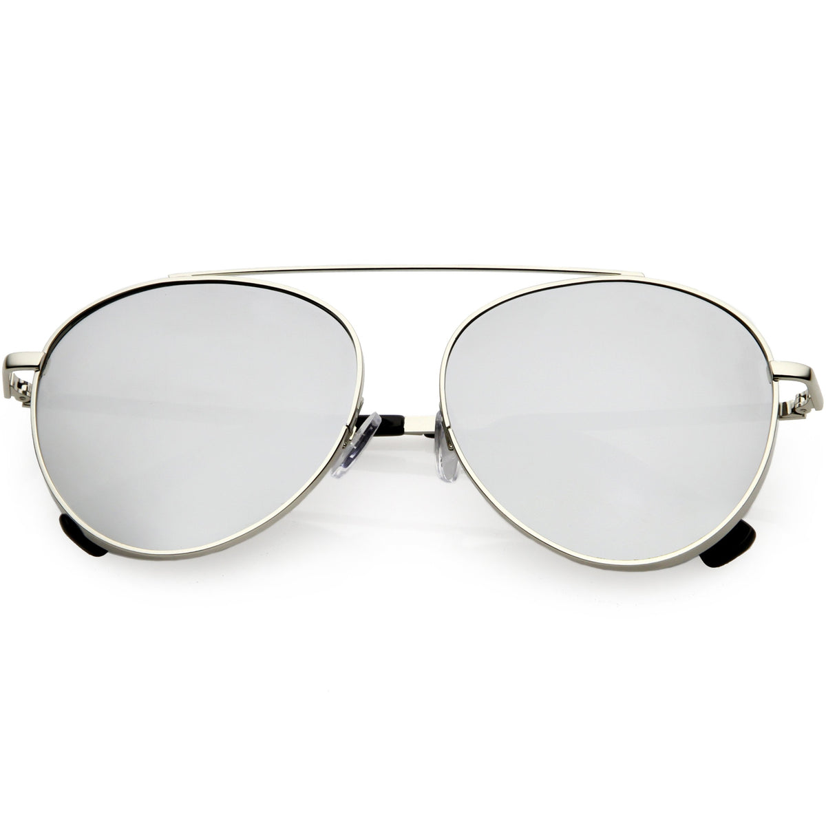 Oversize Retro Modern Round Top Bar Flat Lens Aviator Sunglasses C826