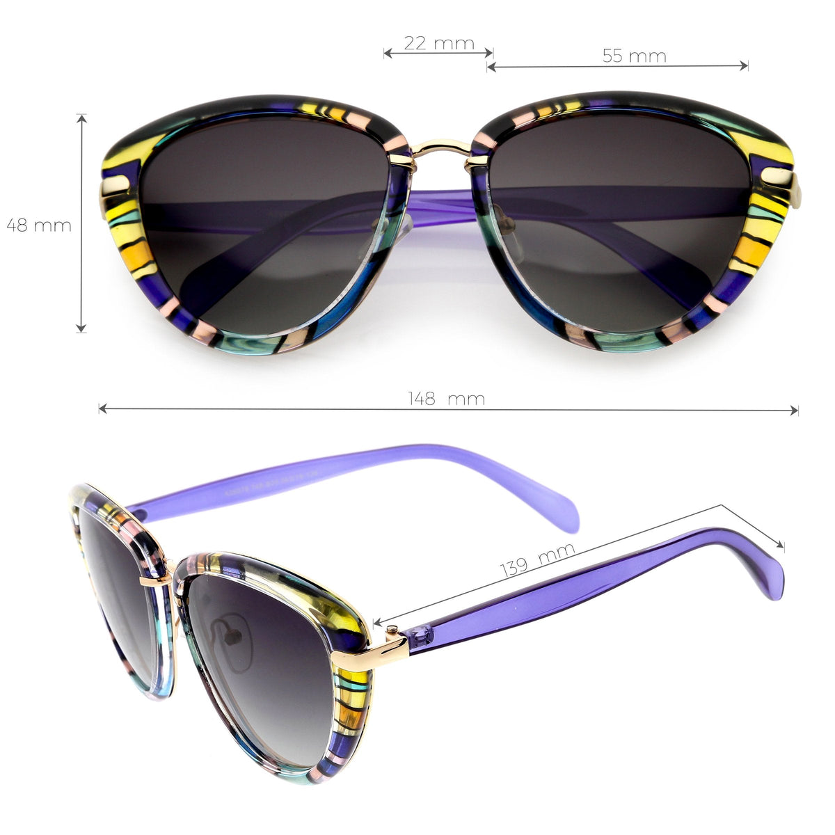Women's Premium Polarized Lens Cat Eye Sunglasses C899