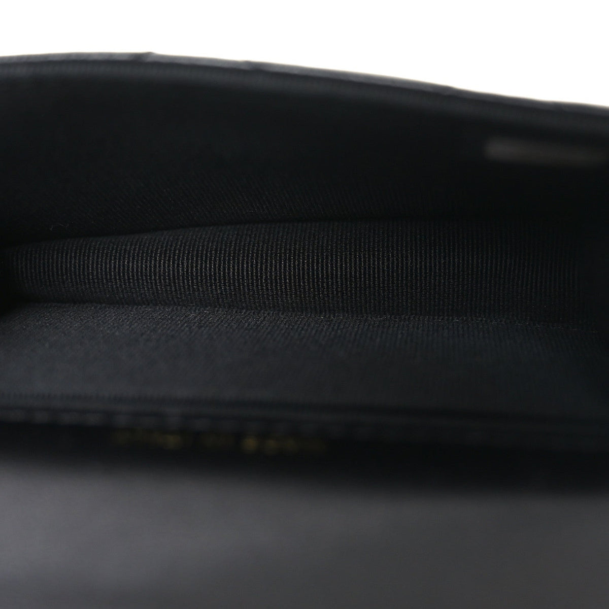 Lambskin Quilted CC Hook Card Holder Black