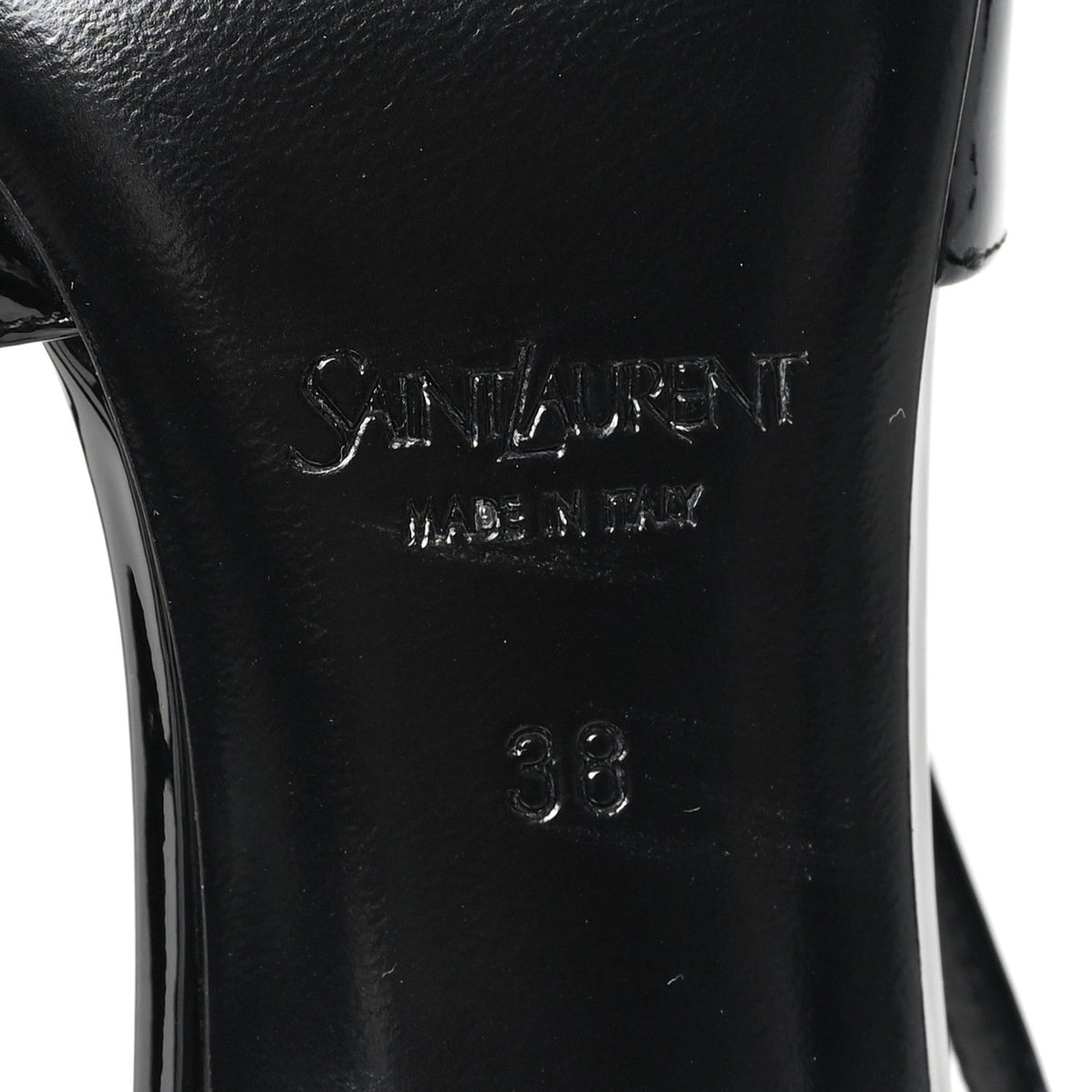 Patent Calfskin Jacqueline 75 Slingback Pumps 38 Black