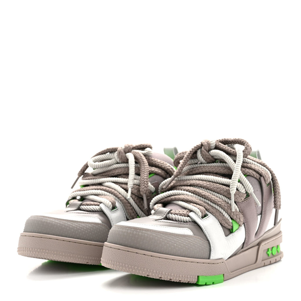 Calfskin Mens LV Skate Sneaker 9 Grey Green