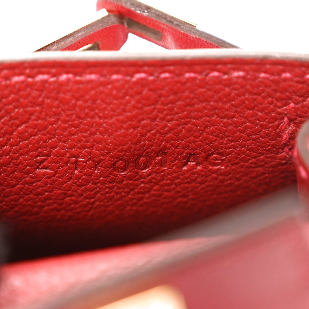 Tadelakt Mini Kelly Twilly Bag Charm Rouge Vif Bleu Jean Rose Extreme