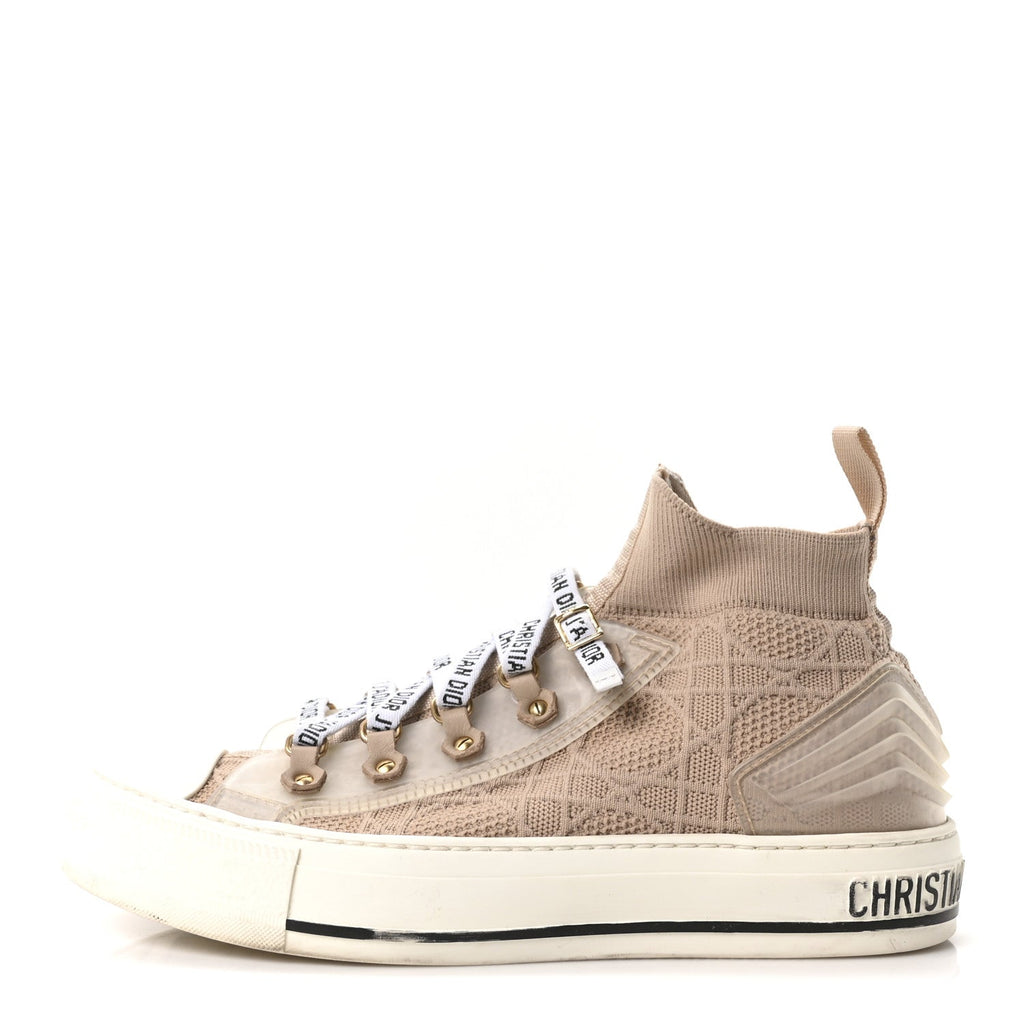 Technical Cannage Womens Walk'n Dior High Top Sneakers 38.5 Nude