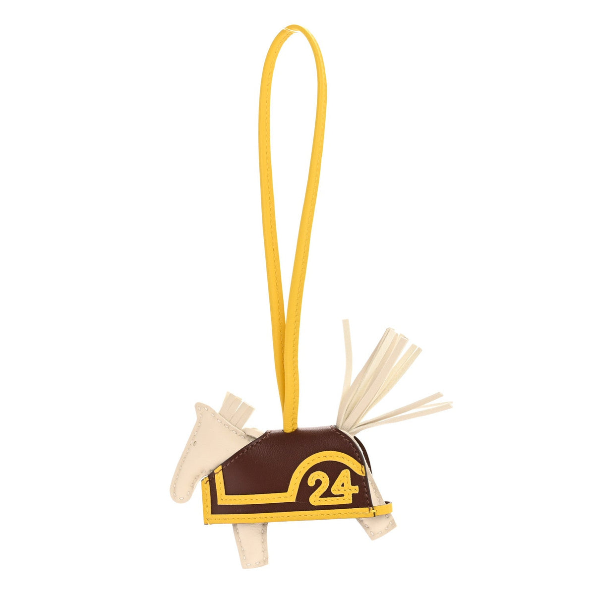 Milo Lambskin Grigri Rodeo Robeo 24 Bag Charm PM Craie Terre Jaune De Naples