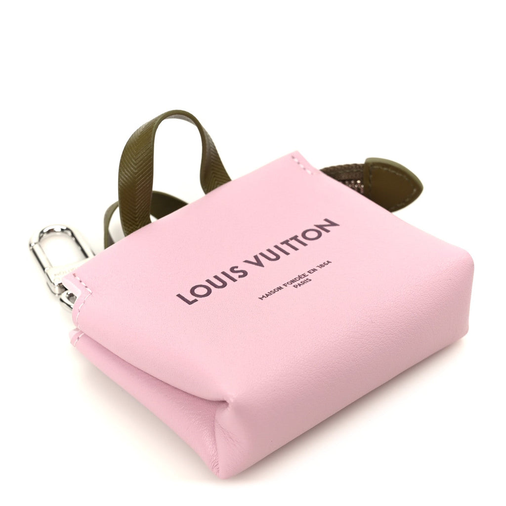 Calfskin Mini Shopper Bag Charm Pink