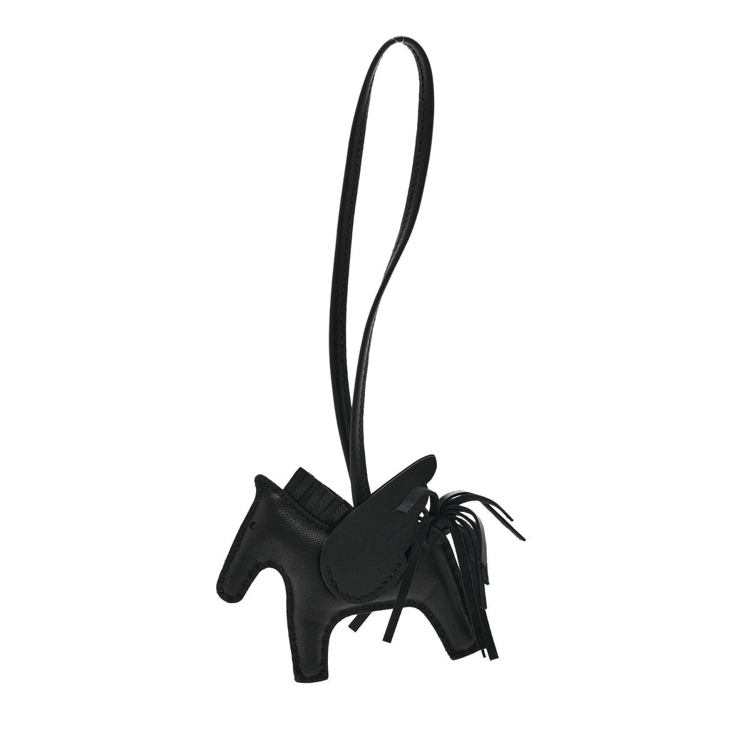 Milo Lambskin Grigri Rodeo Pegase Horse Bag Charm PM So Black