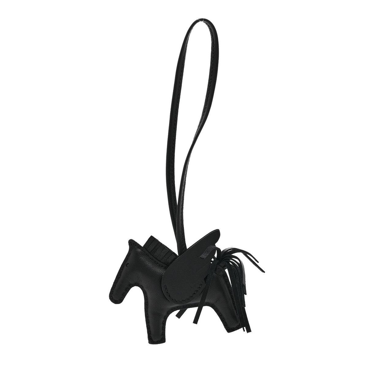 Milo Lambskin Grigri Rodeo Pegase Horse Bag Charm PM So Black