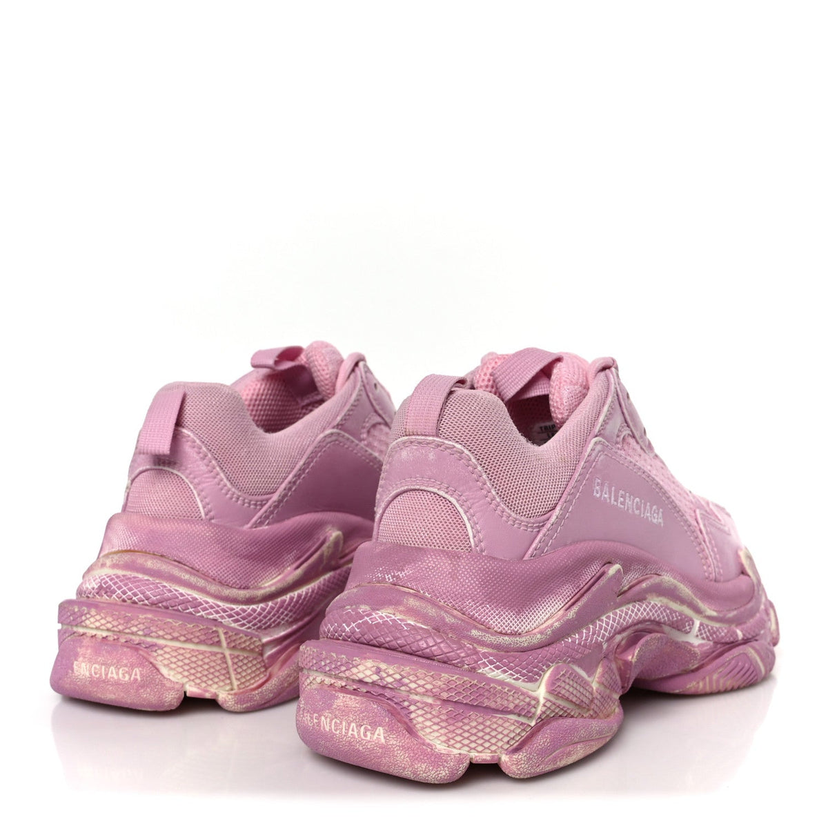 Fabric Mesh Distressed Womens Triple S Sneakers 36 Pink