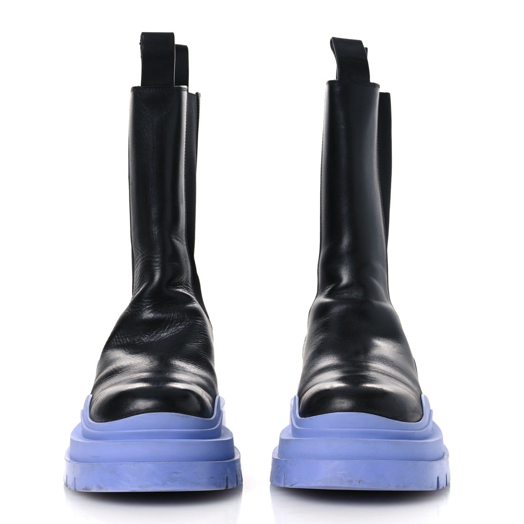 Calfskin The Tire Chelsea Boots 40 Black Periwinkle