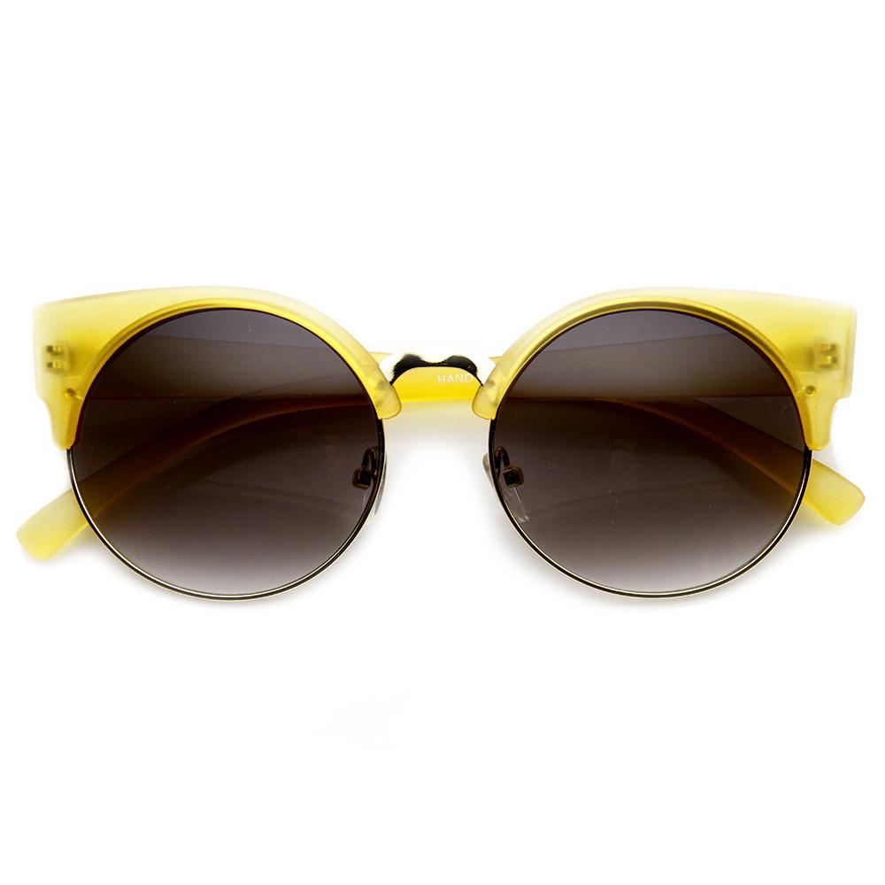 Vintage Indie Round Circle Cat Eye Sunglasses 8785