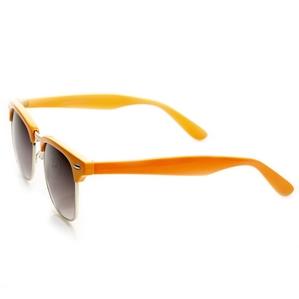Retro Pastel Half Frame Horned Rim Sunglasses 9264