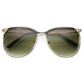 Modern Oversize Two Toned Thin Metal Aviator Sunglasses 9863