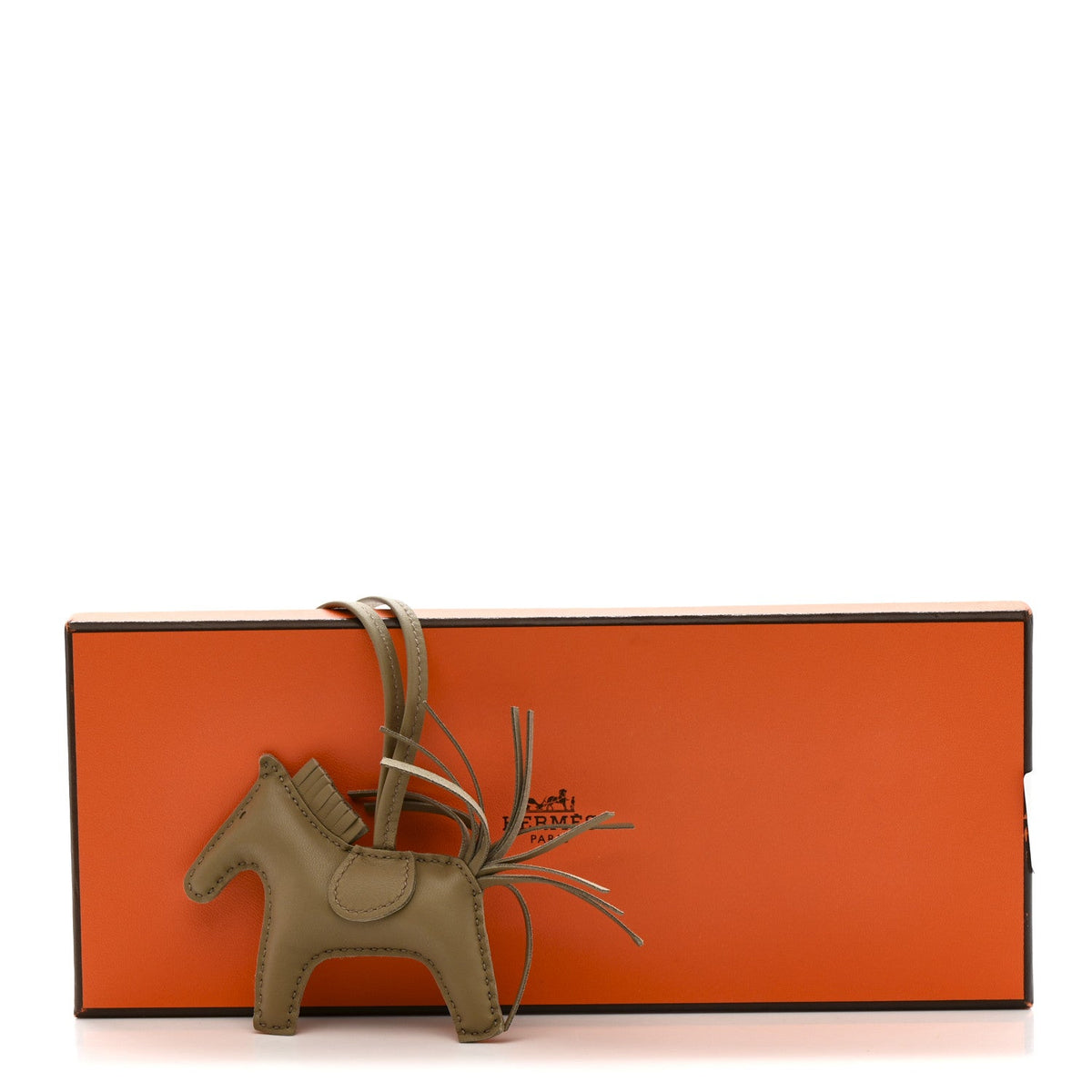 Milo Lambskin Grigri Rodeo Horse Bag Charm PM Beige Marfa