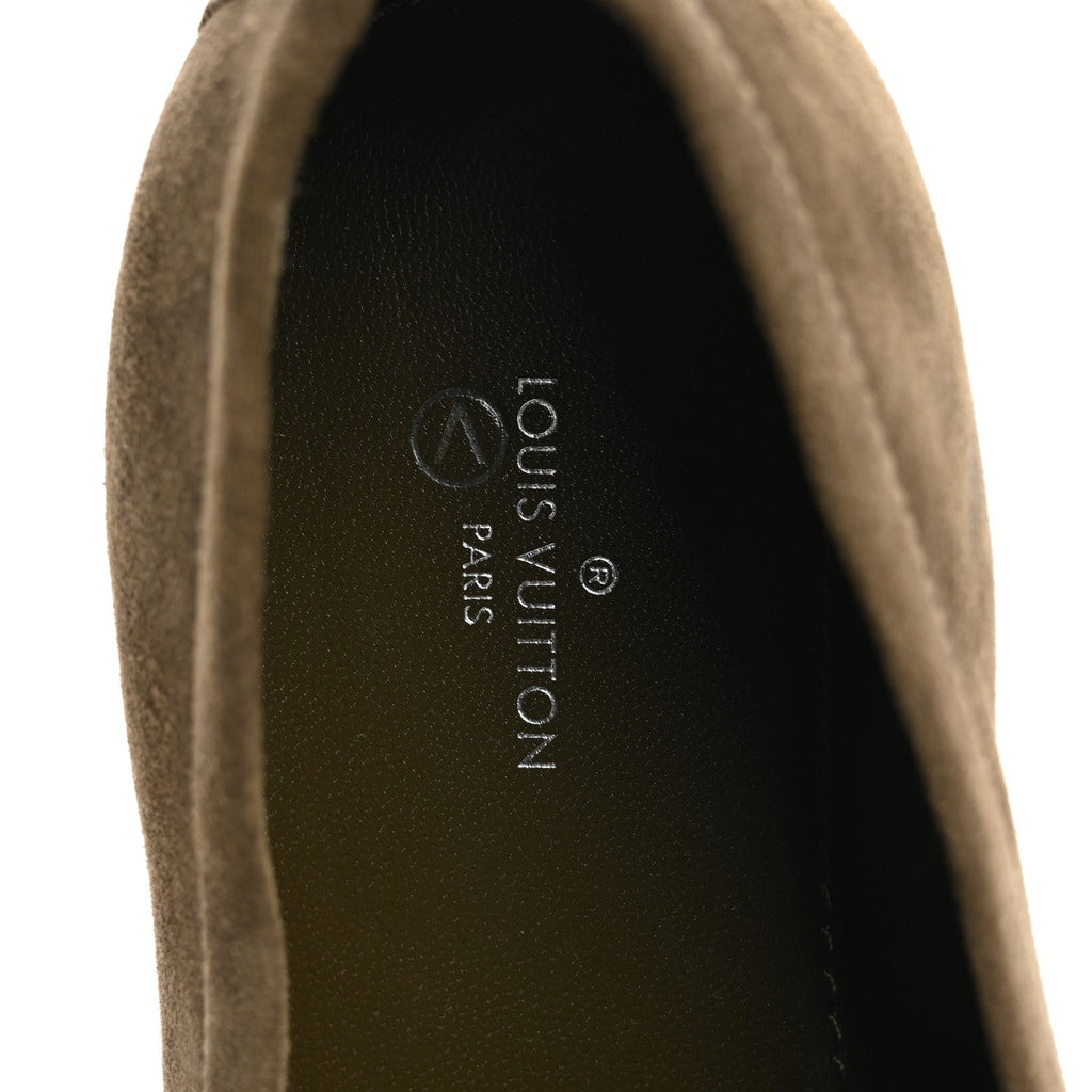 Suede Upper Case Flat Loafers 37 Green