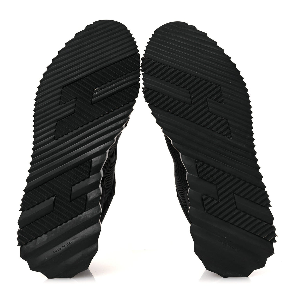 Technical Mesh Suede Goatskin Bouncing Sneakers 43 Black