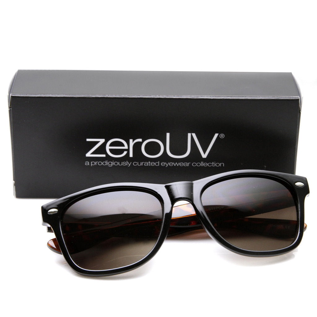 Zerouv + Plus "Brigitte" Retro Dual Tone Horned Rim Indie Sunglasses