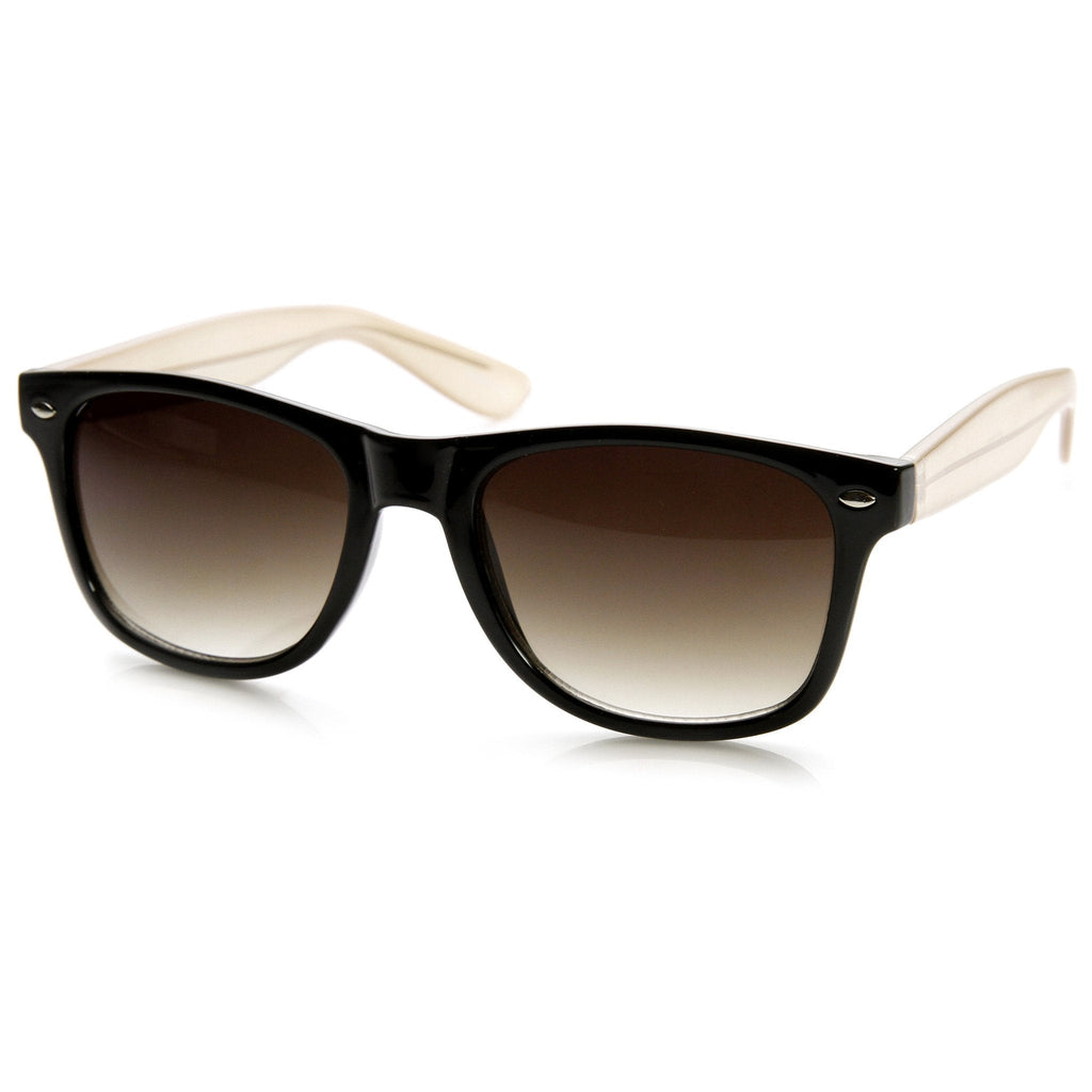 Zerouv + Plus "Brigitte" Retro Dual Tone Horned Rim Indie Sunglasses