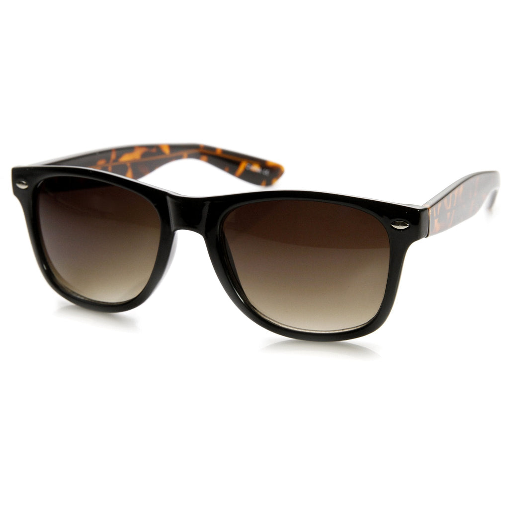 Zerouv + Plus "Brigitte" Retro Dual Tone Horned Rim Indie Sunglasses