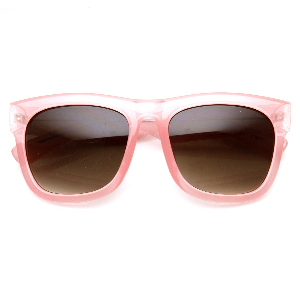 Zerouv + Plus "Harlow" Oversize Translucent Horned Rim Womens Sunglasses