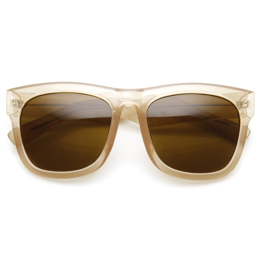 Zerouv + Plus "Harlow" Oversize Translucent Horned Rim Womens Sunglasses